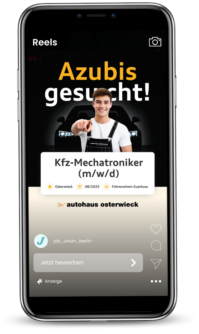 Facebook und Instagram Azubi Kampagne Rezension Autohaus Osterwieck - Job-Union