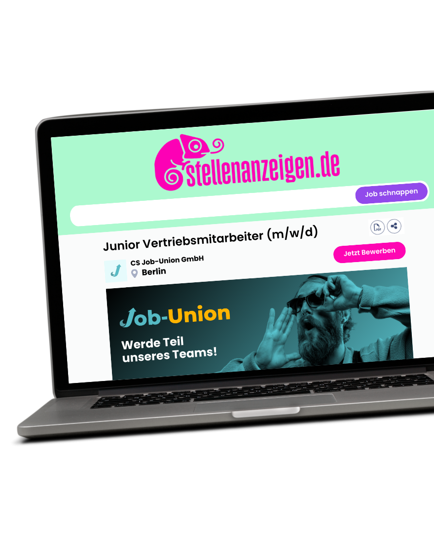 Stellenanzeigen Anzeige Mockup - Job-Union